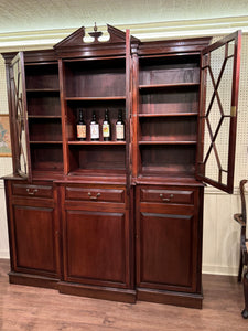 English Mahogany Bookcase over Cupboard c.1920