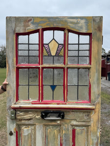 Antique English Stained Glass Door