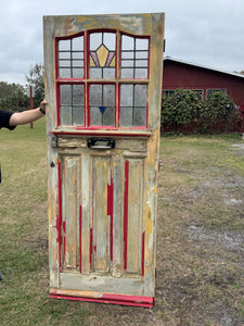 Antique English Stained Glass Door