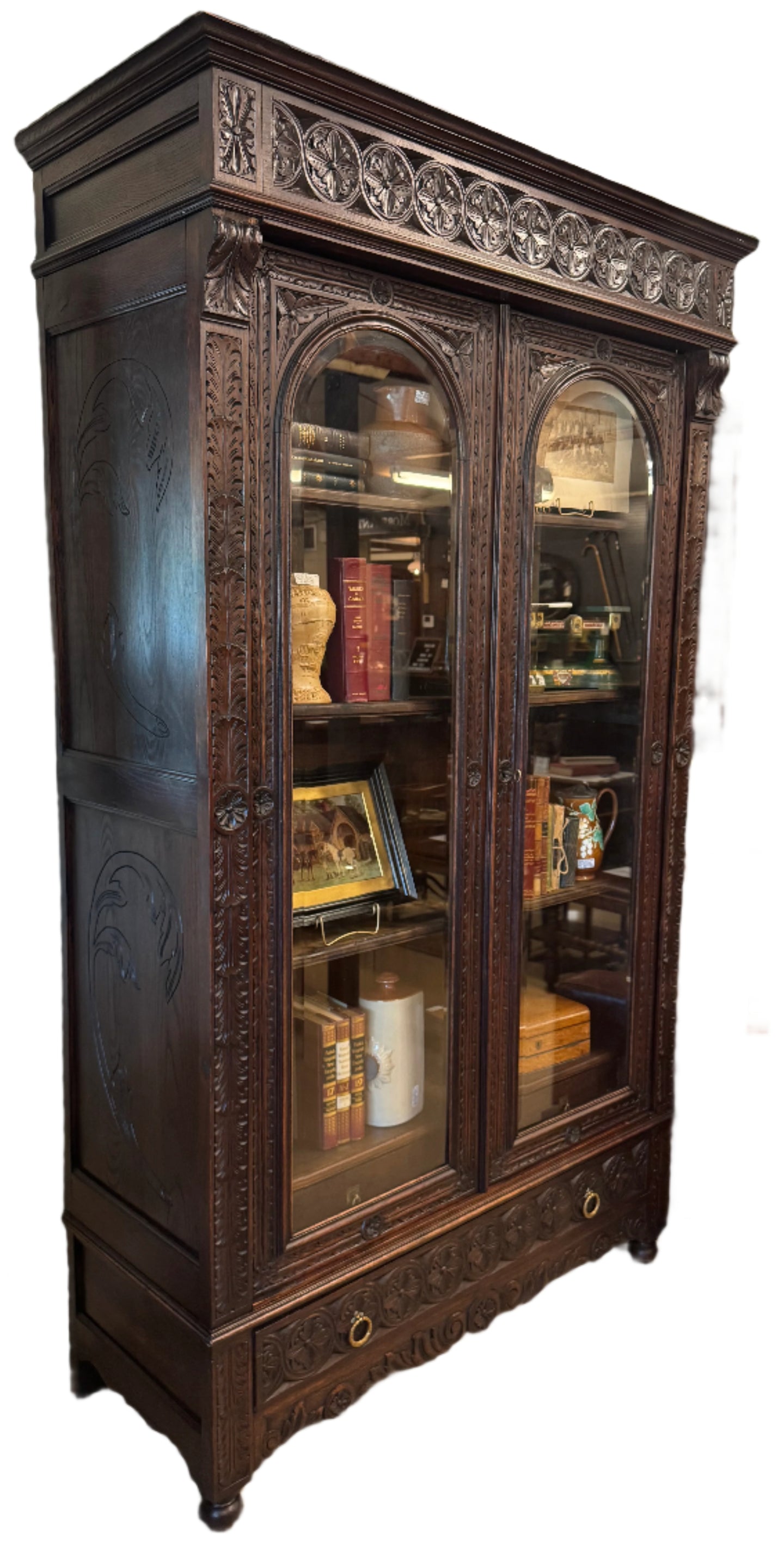 French Oak Bookcase c.1880