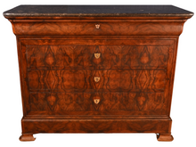 Load image into Gallery viewer, French Louis Philippe Marble Topped Walnut Commode c.1830