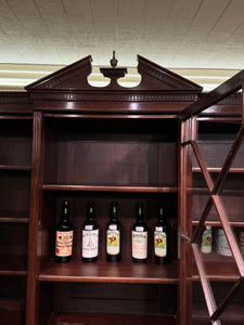 English Mahogany Bookcase over Cupboard c.1920