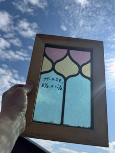 Antique English Stained Glass in Shipping Frame