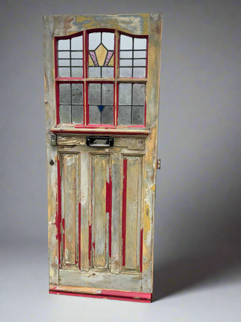 Antique English Stained Glass Door