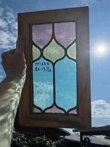 Antique English Stained Glass in Shipping Frame