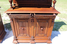 Load image into Gallery viewer, PAIR European Oak Stained Glass Cabinets c.1890