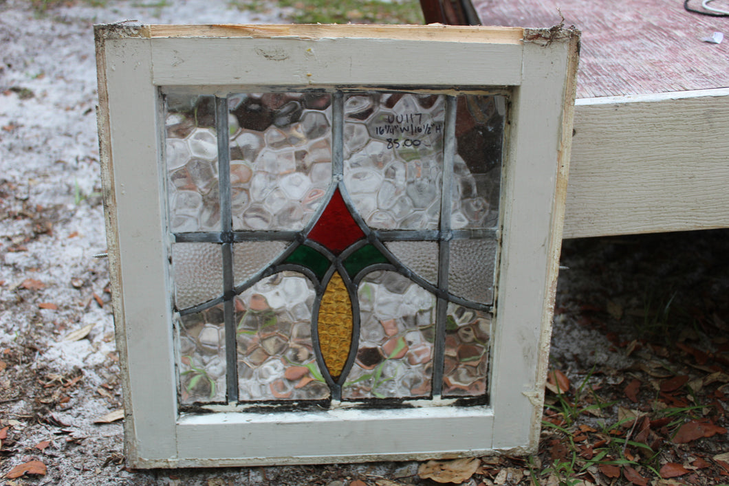 Antique English Stained Glass in Original Frame