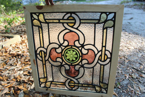 Antique English Stained Glass in Shipping Frame