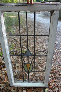 Antique English Stained Glass in Original Frame