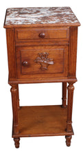 Load image into Gallery viewer, French Marble Top Carved Chevet c.1890