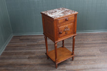 Load image into Gallery viewer, French Marble Top Carved Chevet c.1890