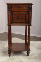 Load image into Gallery viewer, French Walnut Marble Top Chevet c.1890