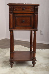 French Walnut Marble Top Chevet c.1890