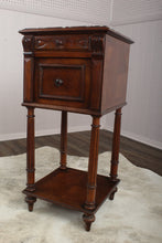 Load image into Gallery viewer, French Walnut Marble Top Chevet c.1890