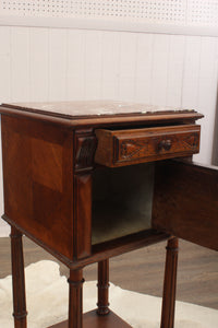 French Walnut Marble Top Chevet c.1890