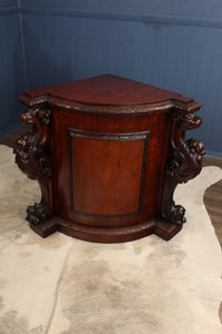 English Carved Mahogany Corner Cabinet c.1900