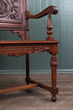 Load image into Gallery viewer, Carved French Walnut Bench c.1880