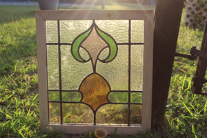 Antique English Stained Glass in Shipping Frame