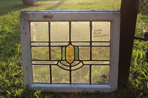 Antique English Stained Glass in Original Frame