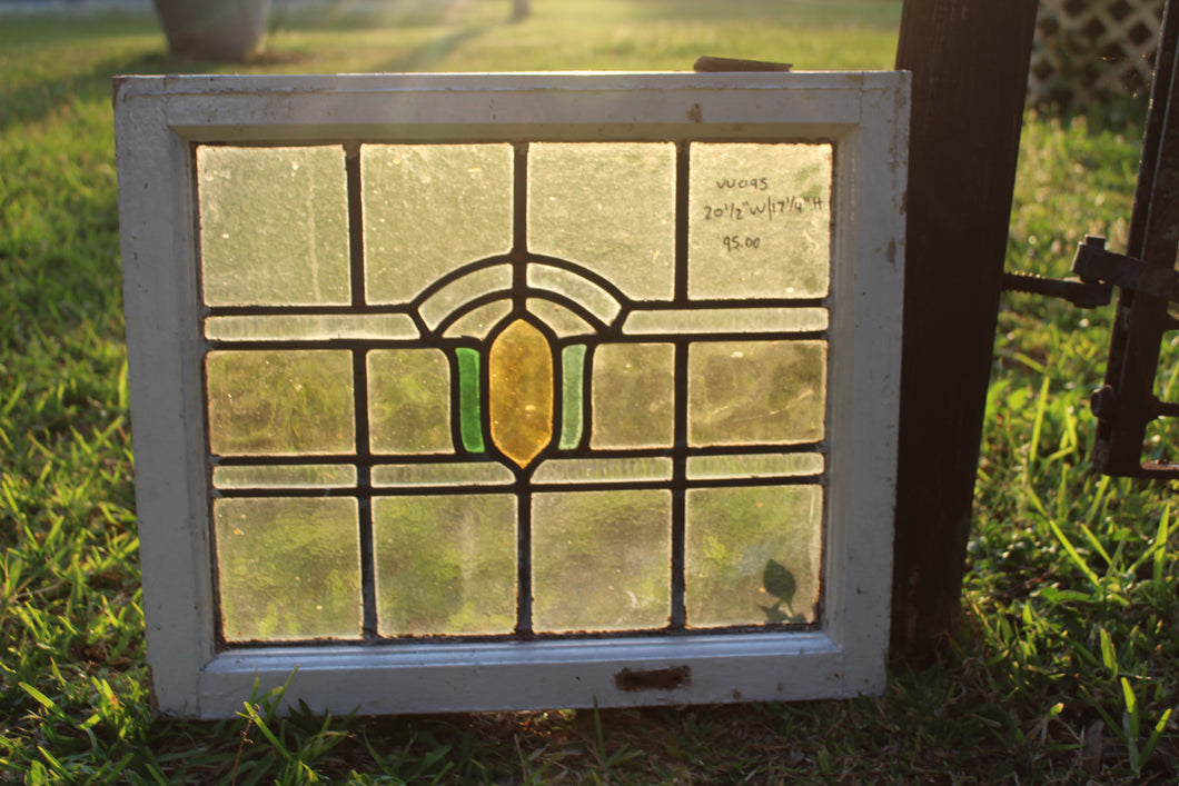 Antique English Stained Glass in Original Frame