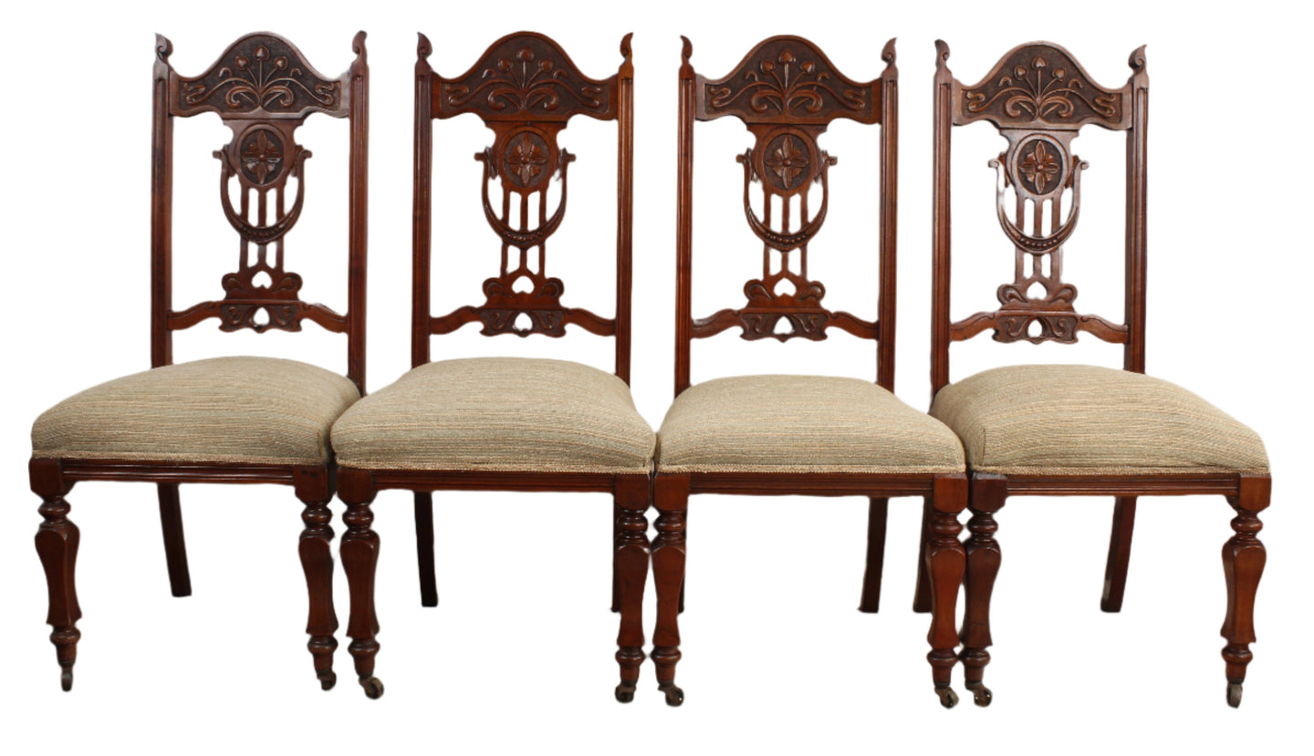 English Oak Chairs set of 4 c.1900