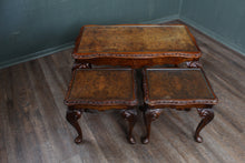 Load image into Gallery viewer, English Burl Walnut Nest of Tables c.1920