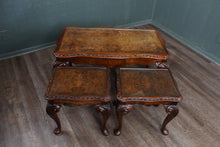 Load image into Gallery viewer, English Burl Walnut Nest of Tables c.1920