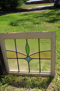 Antique English Stained Glass in Original Frame