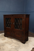 Load image into Gallery viewer, English Oak Leaded Glass Bookcase