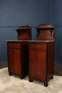 Pair French Marble Top Chevets c.1920