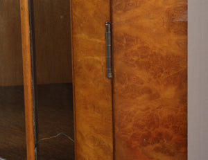 English Burl Walnut Corner Cabinet c.1950