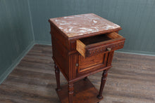 Load image into Gallery viewer, French Oak Marble Top Chevet c.1890