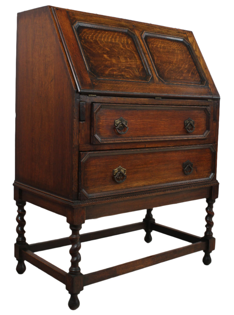 English Oak Barley Twist Desk c.1900