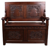 Load image into Gallery viewer, English Oak Monks Bench c.1900
