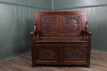 Load image into Gallery viewer, English Oak Monks Bench c.1900