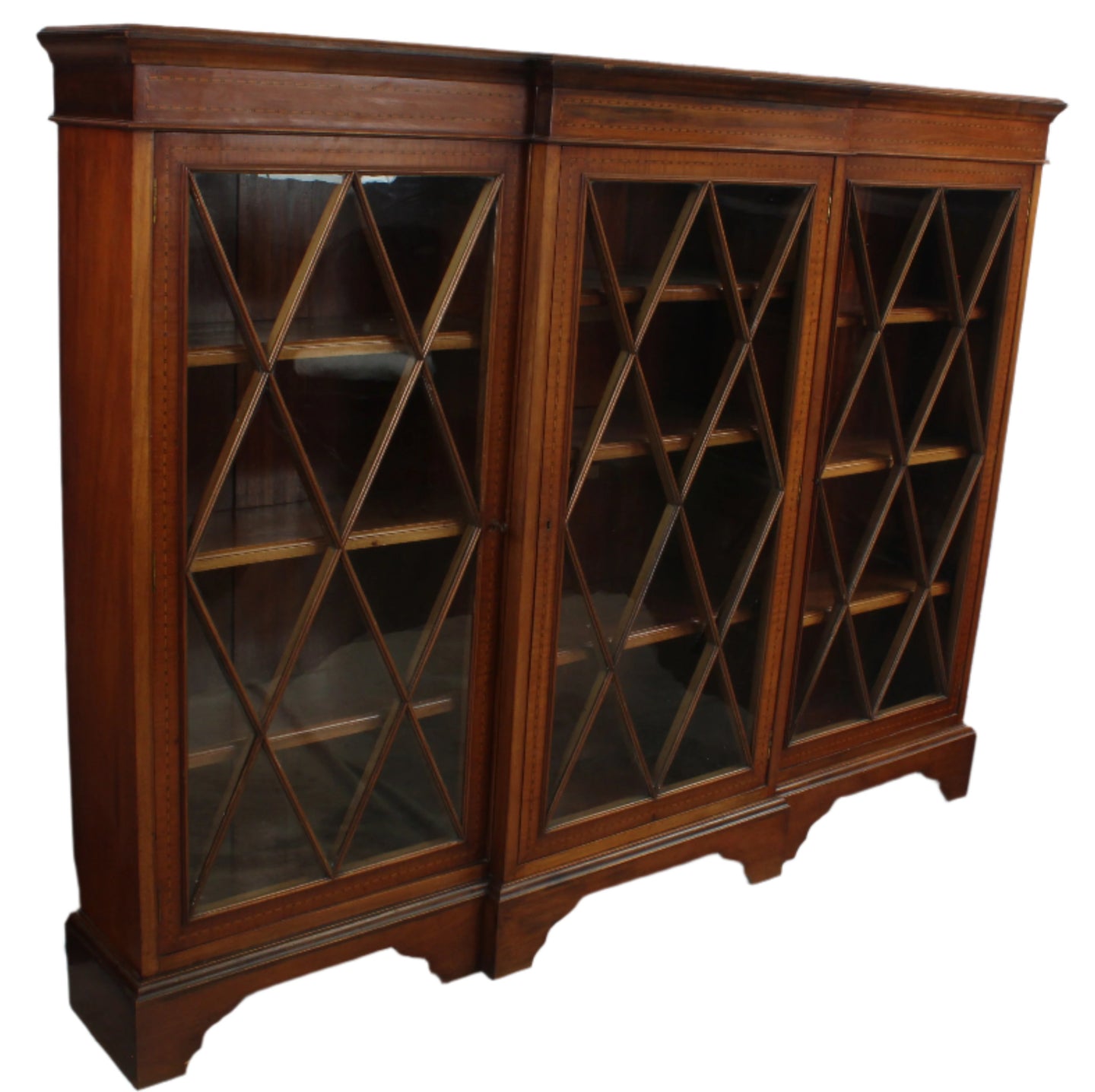 English Inlaid Mahogany Bookcase c.1900