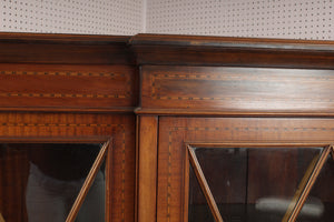 English Inlaid Mahogany Bookcase c.1900