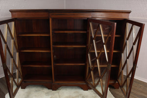 English Inlaid Mahogany Bookcase c.1900