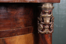Load image into Gallery viewer, Pair French Walnut Inlaid Marble Top Bedside Cabinets c.1880