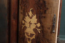 Load image into Gallery viewer, Pair French Walnut Inlaid Marble Top Bedside Cabinets c.1880