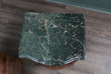 Load image into Gallery viewer, Pair French Walnut Inlaid Marble Top Bedside Cabinets c.1880
