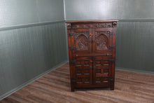 Load image into Gallery viewer, English Carved Oak Cabinet c.1920
