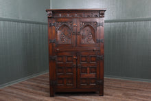 Load image into Gallery viewer, English Carved Oak Cabinet c.1920