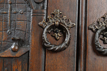 Load image into Gallery viewer, English Carved Oak Cabinet c.1920