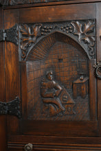 Load image into Gallery viewer, English Carved Oak Cabinet c.1920