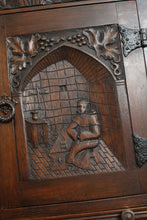 Load image into Gallery viewer, English Carved Oak Cabinet c.1920