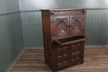 Load image into Gallery viewer, English Carved Oak Cabinet c.1920