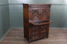 Load image into Gallery viewer, English Carved Oak Cabinet c.1920