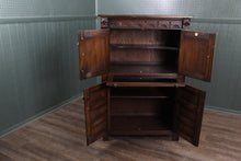 Load image into Gallery viewer, English Carved Oak Cabinet c.1920