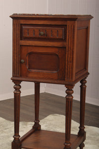 French Oak Marble Top Chevet c.1880